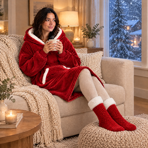 Pack Cocooning de Noël – Sweat Plaid et Chaussettes – VELKSIA