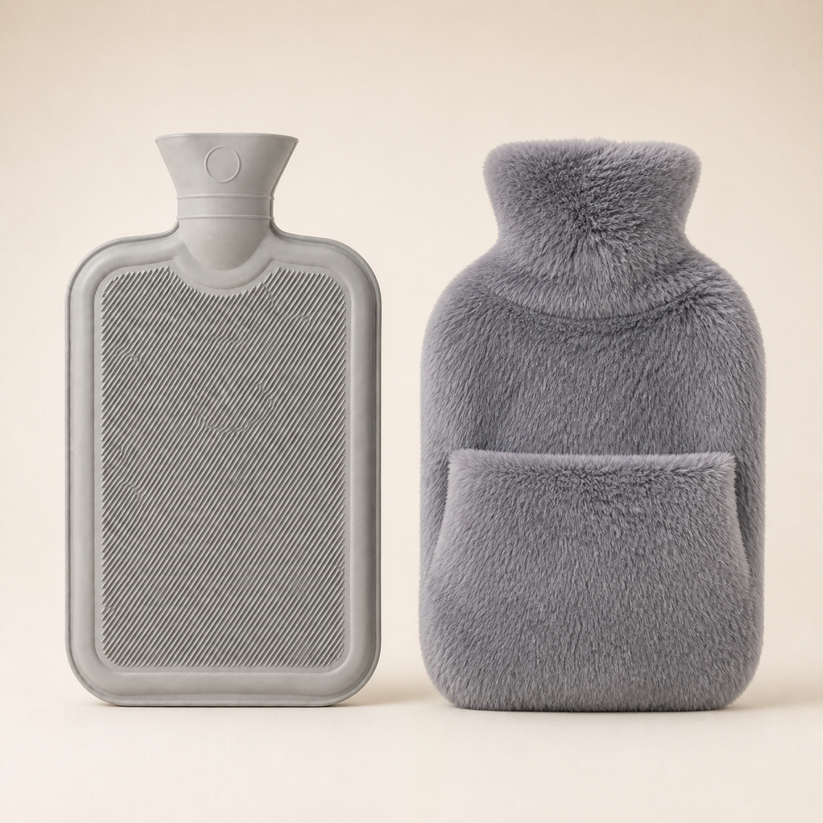 Bouillotte et housse cocooning VELKSIA grise