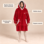 Sweat Plaid Rouge à Capuche – Noël