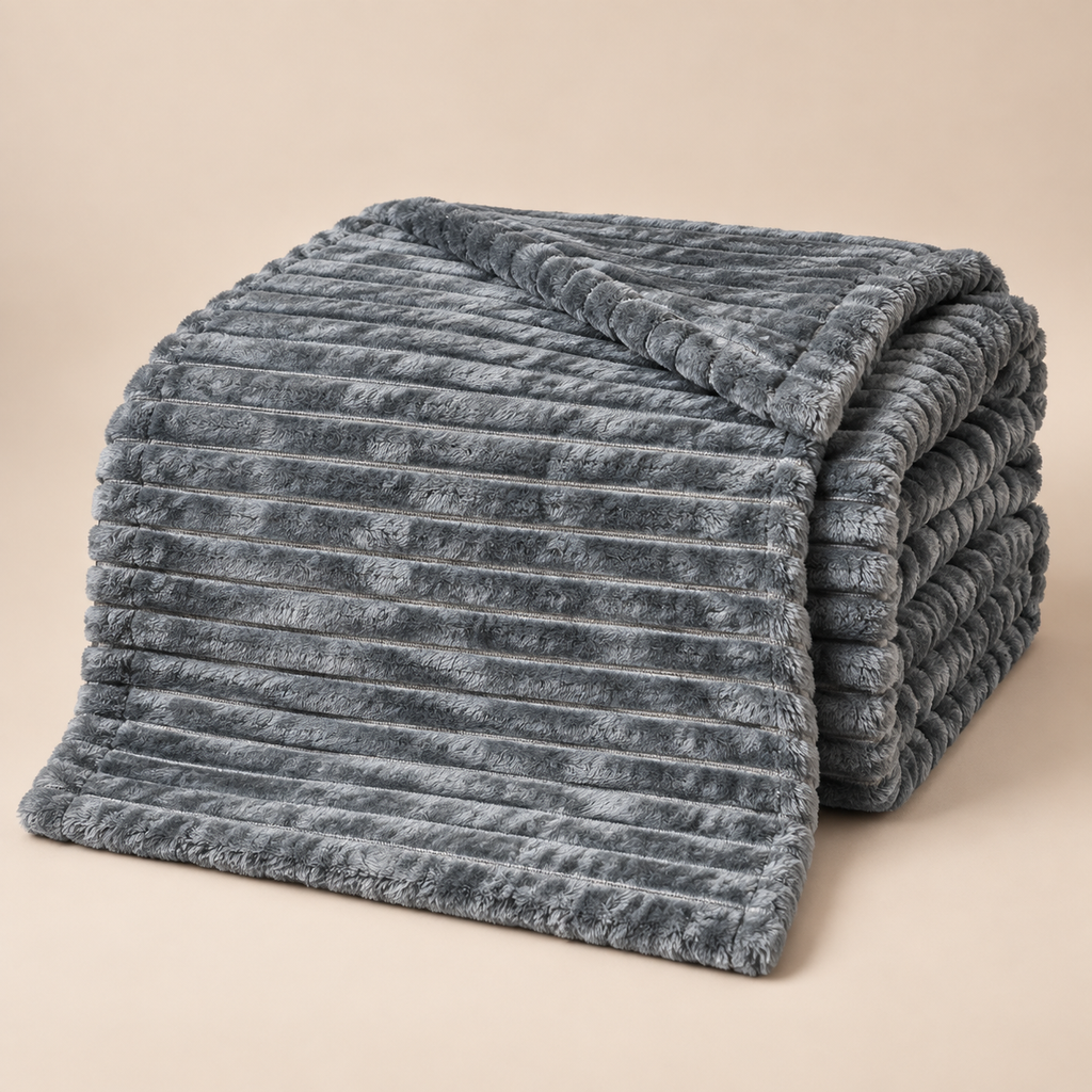 Grand Plaid pour Canapé Gris Foncé – 180 × 200 cm