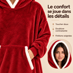 Sweat Plaid Rouge à Capuche – Noël