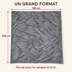 Grand Plaid pour Canapé Gris Foncé – 180 × 200 cm
