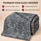 Grand Plaid pour Canapé Gris Foncé – 180 × 200 cm