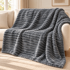 Grand Plaid pour Canapé Gris Foncé – 180 × 200 cm
